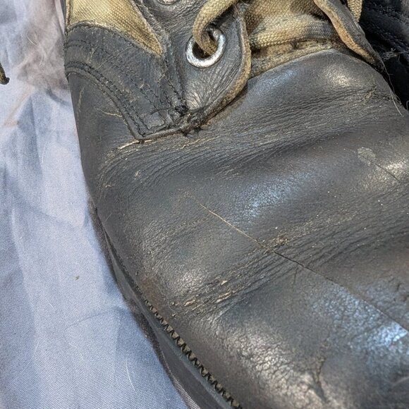 Vintage US Army Vietnam Era Green Canvas & Leather Jungle Combat Boots - Men's 9 - Picture 2 of 12